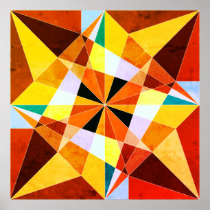 Poster Couleurs chaudes Cool formes géométriques angulair