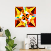 Poster Couleurs chaudes et formes géométriques angulaires (Bureau à domicile)