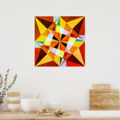 Poster Couleurs chaudes et formes géométriques angulaires (Cuisine)