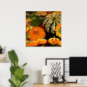 Poster Couleurs d'automne Citrouille Jack O Lanterns (Bureau à domicile)