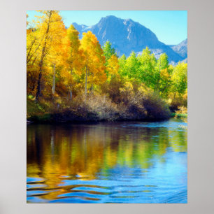 Poster Couleurs d'automne se reflétant dans Rush Creek