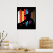 Poster Couleurs de ceinture karaté Silhouette (Cuisine)