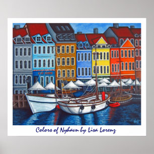 Poster Couleurs de copie d'affiche de Nyhavn