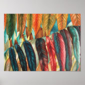 Poster couleurs de feuilles d'automne art moderne stylisé (Devant)