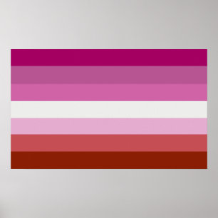 Poster Couleurs de fierté lesbienne au rouge à lèvres -