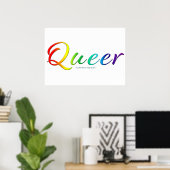 Poster Couleurs de fierté queer de SlipperyJoe symbole fi (Bureau à domicile)