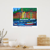 Poster Couleurs de la peinture Portofino Imprimer (Cuisine)