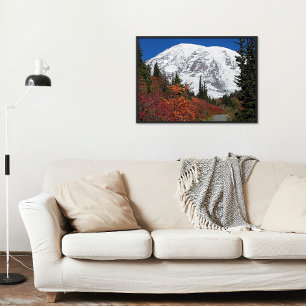 Poster Couleurs de l'automne du Mont Rainier Photo Glossy
