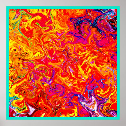 Poster Couleurs de lave en gras Conception abstraite (Devant)