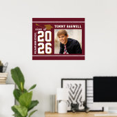 Poster Couleurs de l'école supérieure LETTERMAN MAROON (Bureau à domicile)