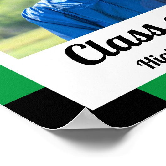 Poster Couleurs de l'école verte et noire (Coin)