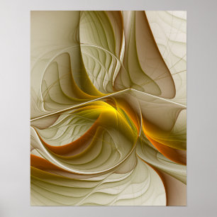 Poster Couleurs de métaux précieux, art fractal abstrait