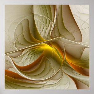 Poster Couleurs de métaux précieux, art fractal abstrait