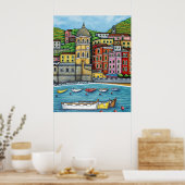 Poster Couleurs de Vernazza, Cinque Terre Imprimer par Li (Cuisine)