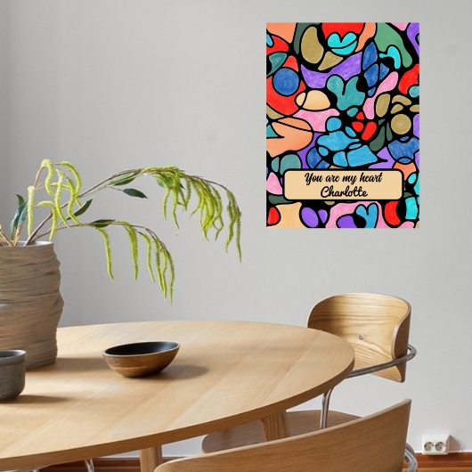 POSTER COULEURS D'EAU NUMÉRIQUE NEUROGRAPHIQUE