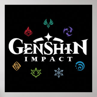 Poster Couleurs des éléments d'impact Genshin