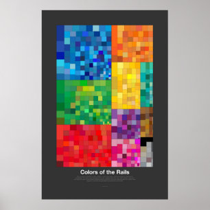Poster Couleurs des rails (foncé)
