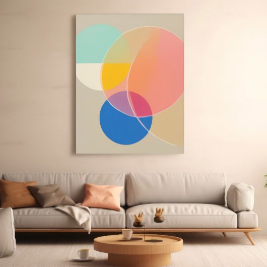 Poster Couleurs douces formes géométriques art décoratif