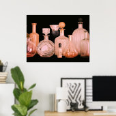 Poster Couleurs Douces Sur Des Flacons De Parfum Rétro Su (Bureau à domicile)