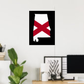 Poster Couleurs du drapeau de l'Alabama (Bureau à domicile)