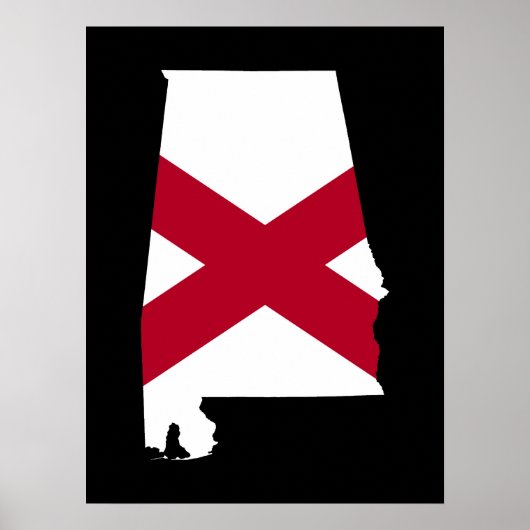 Poster Couleurs du drapeau de l'Alabama (Devant)