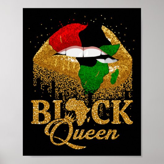 Poster Couleurs du drapeau panafricain de la Reine noire (Devant)