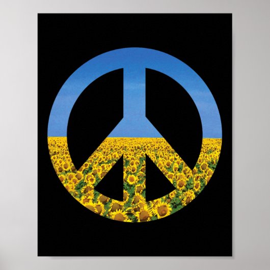 Poster Couleurs du drapeau ukrainien Ciels bleus Champ de (Devant)