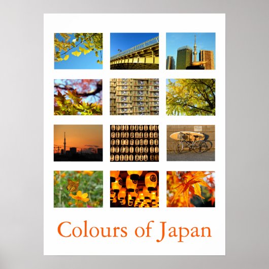 Poster Couleurs du Japon (jaune/orange) (Devant)