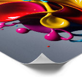 Poster Couleurs éclaboussantes liquides (Coin)