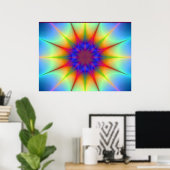 Poster Couleurs En Forme D'Atom Dans L'Affiche Spatiale (Bureau à domicile)