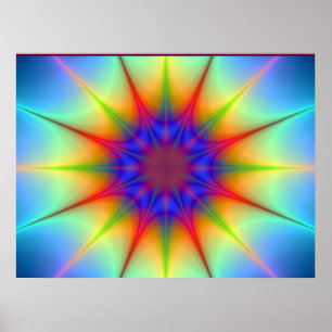 Poster Couleurs En Forme D'Atom Dans L'Affiche Spatiale