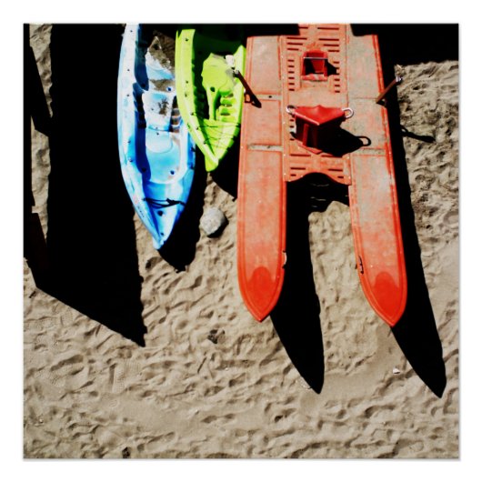 Poster couleurs et ombres sur la plage (Devant)