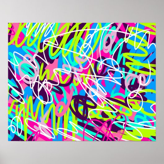 Poster Couleurs Joyeuses Moderne Abstrait (Devant)