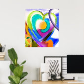 Poster Couleurs numériques Coeur (Bureau à domicile)