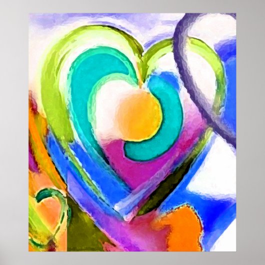 Poster Couleurs numériques Coeur (Devant)
