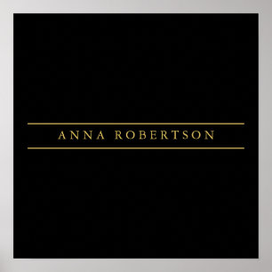 Poster Couleurs Or Noir Professionnel Chic Minimaliste