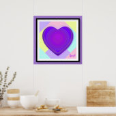Poster Couleurs pastel & coeurs violets battre (Cuisine)
