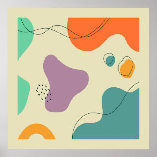 Poster Couleurs pastel formes abstraites arrière - plan m