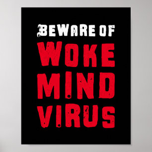 Poster Couleurs personnalisées Méfiez-vous de Woke Mind V