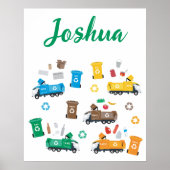 Poster Couleurs Personnalisées Poubelles de Camions de Re (Devant)