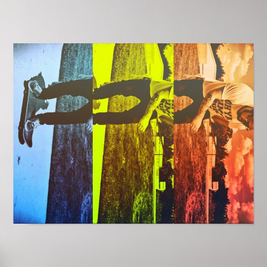 Poster Couleurs primaires Skateboard (Devant)