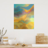 Poster Couleurs printanières modernes Peinture Abstraite (Cuisine)