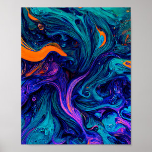 Poster Couleurs psychédéliques Abstraites Lancer l'oreill