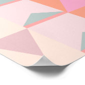 Poster Couleurs rose et pastel mignonnes Motif géométriqu (Coin)