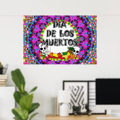 Poster Couleurs Sauvages Dia De Los Muertos (Bureau à domicile)