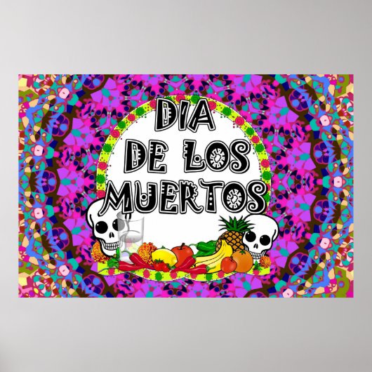 Poster Couleurs Sauvages Dia De Los Muertos (Devant)