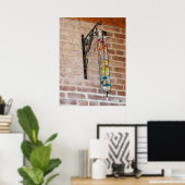 Poster Couleurs Sur Un Mur De Briques (Bureau à domicile)