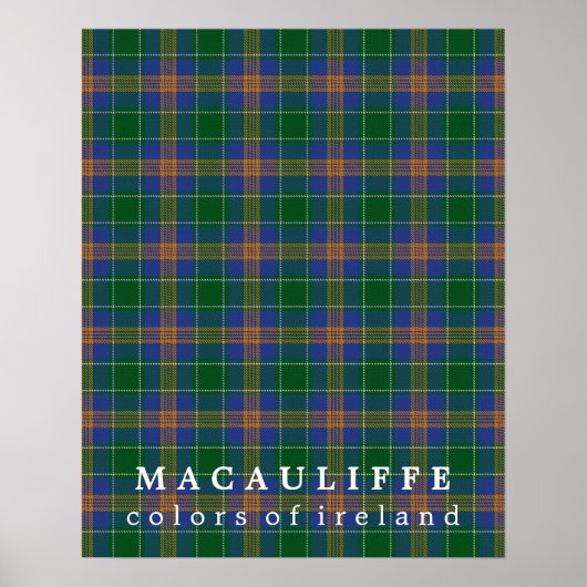 Poster Couleurs tartan MacAuliffe d'Irlande (Devant)