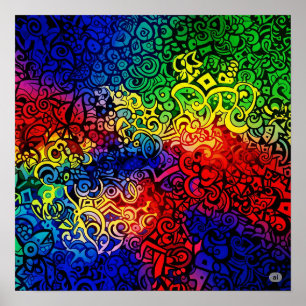 Poster Couleurs tortueuses