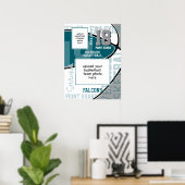 Poster Couleurs turquoises de l'équipe de basket-ball (Bureau à domicile)